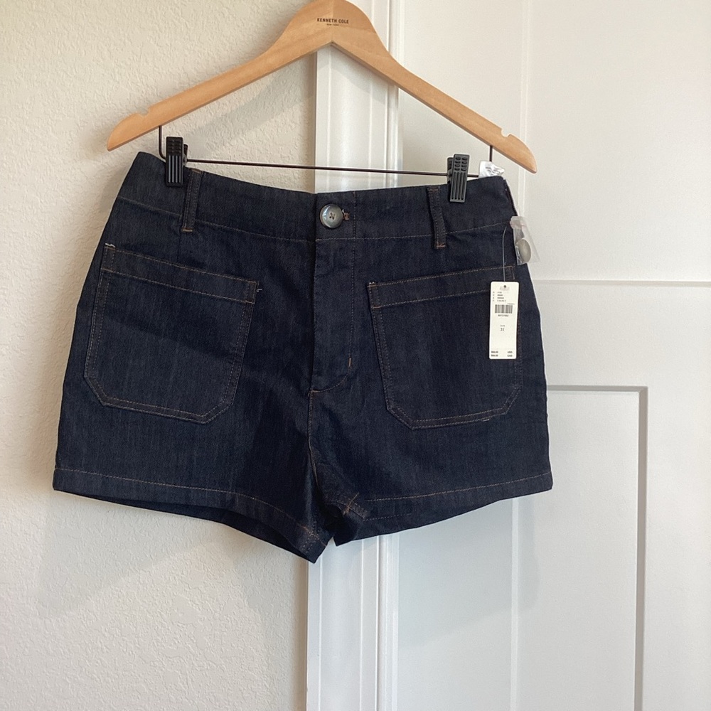 Anthropologie Colette Jean Shorts Maeve New 31 Dark Blue Denim